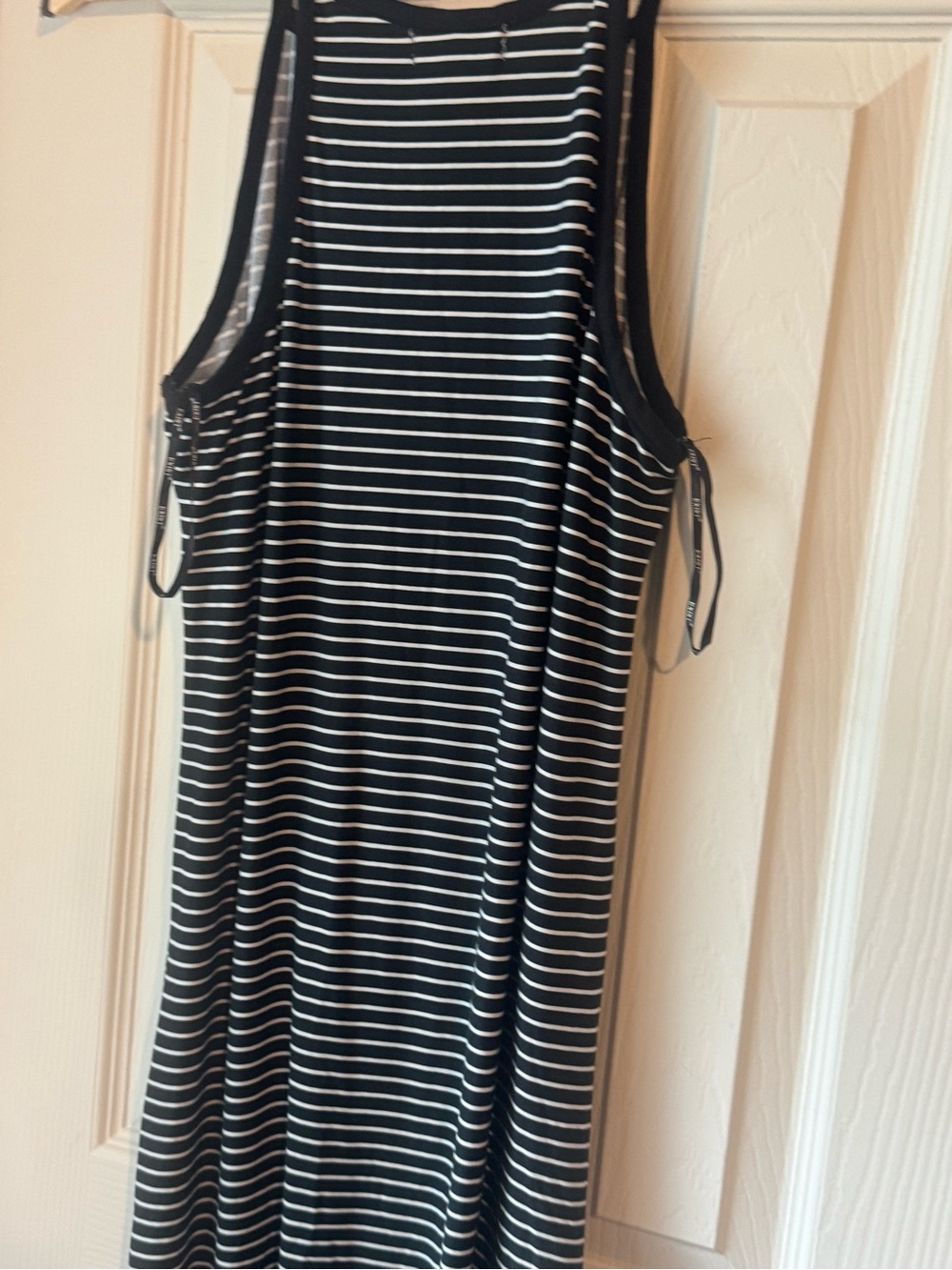 Striped Sleeveless Black and White Maxi Dress